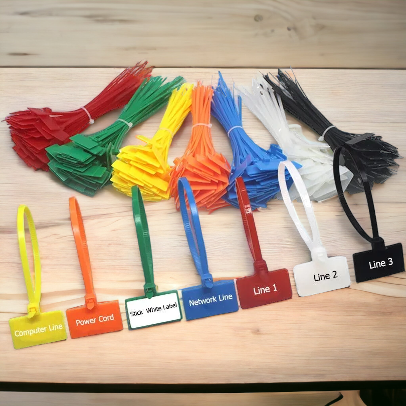 Self Locking Zip Ties With Tag Labels 100pcs self-locking-zip-ties-with-tag-labels-100pcs