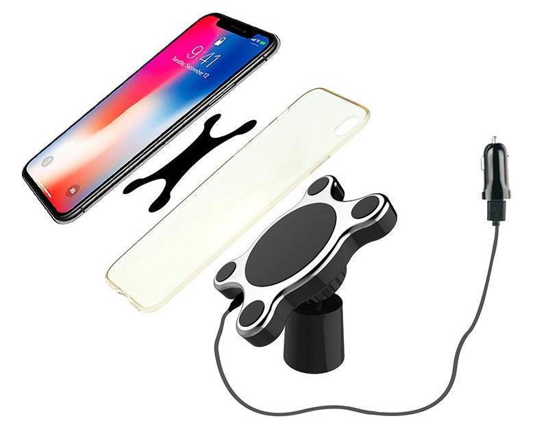 2-IN-1 Qi-Wireless Magnetic Phone Charger - Indigo-Temple