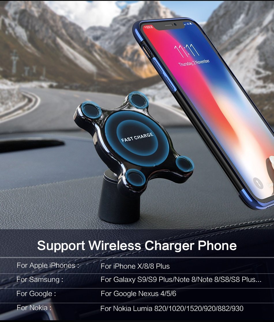 2-IN-1 Qi-Wireless Magnetic Phone Charger - Indigo-Temple