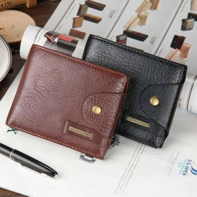 PIROYCE™ Classic Snap-Button Leather Wallet - Indigo-Temple