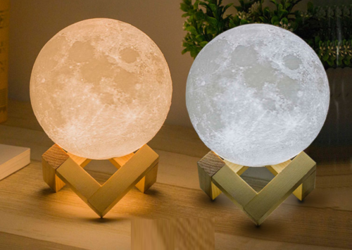 Luna™ - 3D Printed Full-Moon LED Lamp - Indigo-Temple