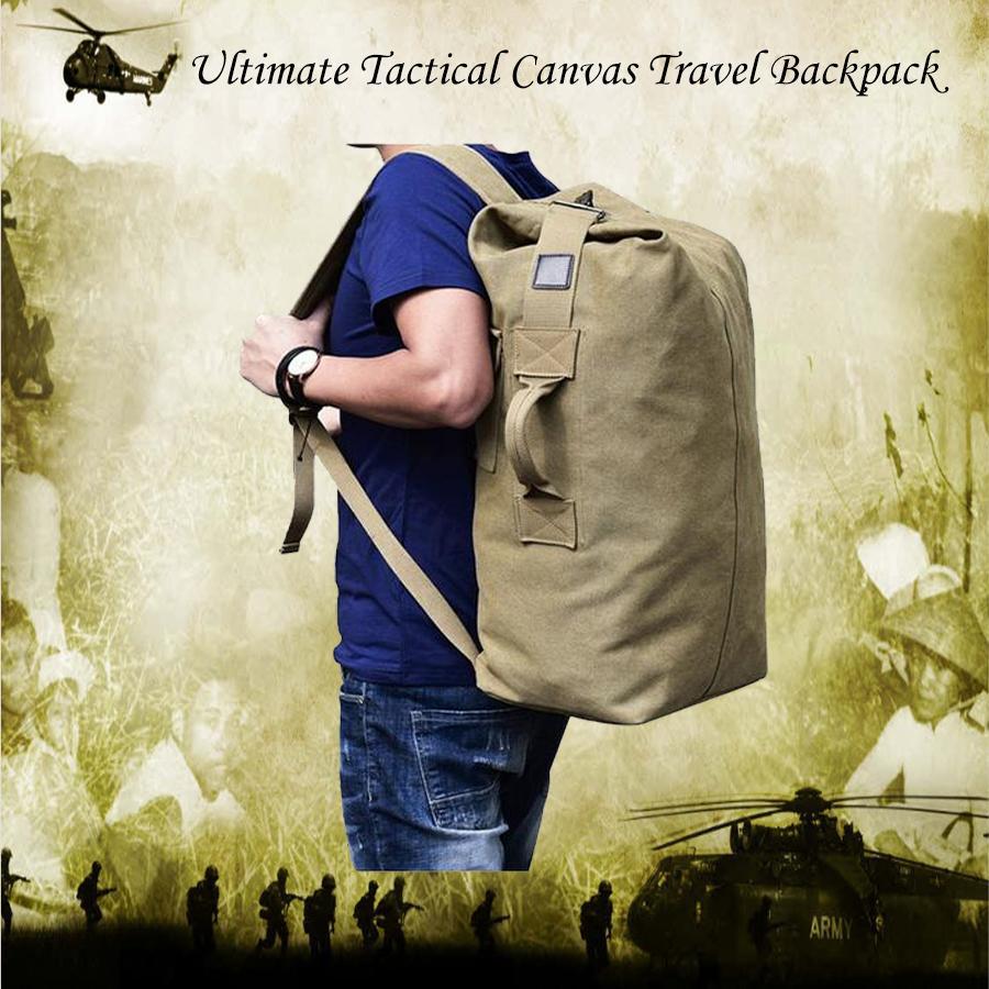 Ultimate Tactical Canvas Travel Backpack - Indigo-Temple