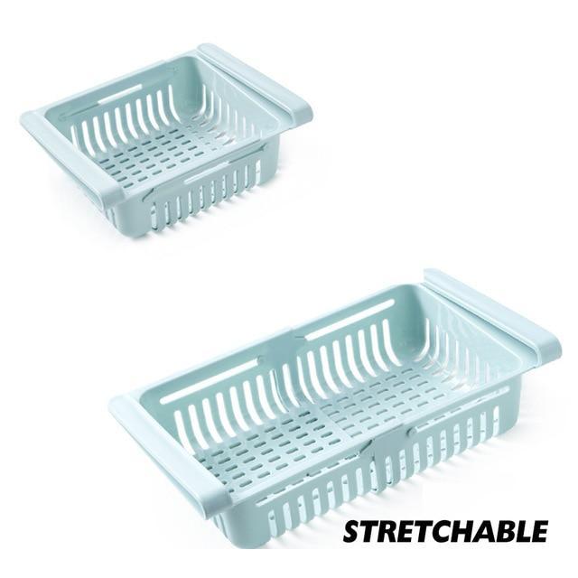 Resizable Pull-out Refrigerator Storage Box - Indigo-Temple