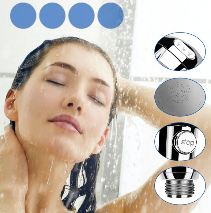 Smart-Control Triple-Pressure Rotating Showerhead - Indigo-Temple
