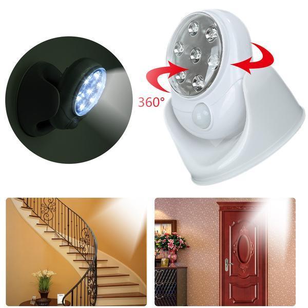 360 Rotation Lamp 7 LED Motion Activated 360 Degree Rotation Lamp