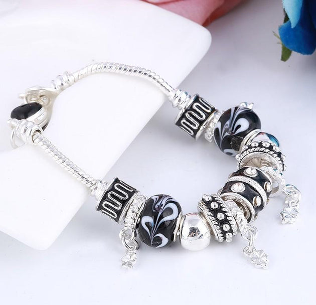 Women's Decorative Bead and Charm Bracelet - Indigo-Temple