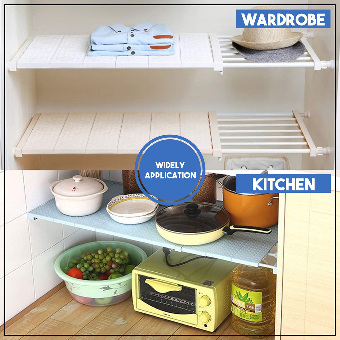 MagicShelf™ Size Adjustable Multipurpose Shelf - Indigo-Temple