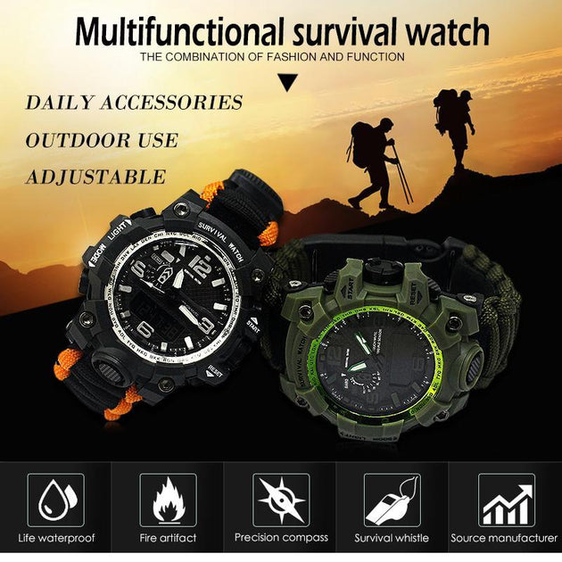 Ultimate Outdoor Survival Essentials Watch - Indigo-Temple