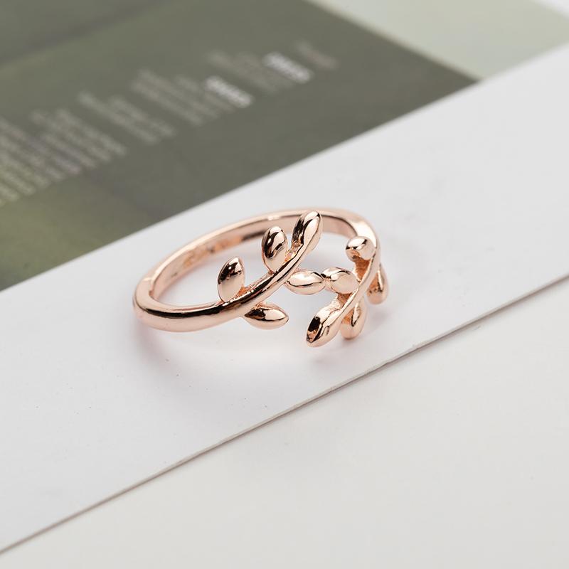 Olive Tree Branch Women's Open Ring - Indigo-Temple