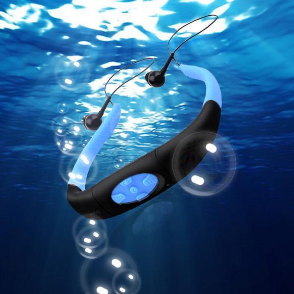 8GB Mp3 Bluetooth WATERPROOF Headphones - Indigo-Temple