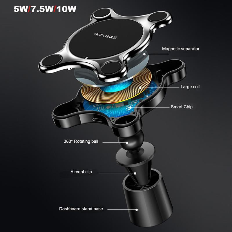 2-IN-1 Qi-Wireless Magnetic Phone Charger - Indigo-Temple