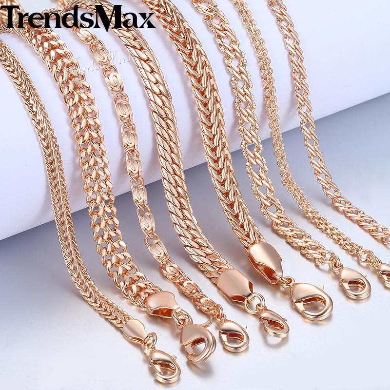TrendsMax™ Rose Gold Unisex Chain-Link Bracelets - Indigo-Temple