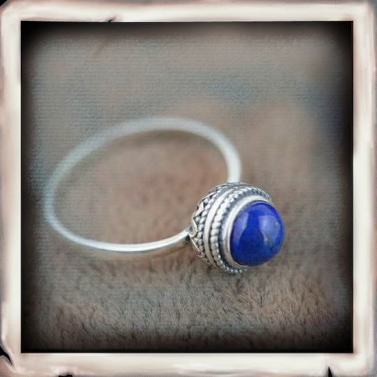 IDAN Elegant Style With Natural Stones Ring - Indigo-Temple