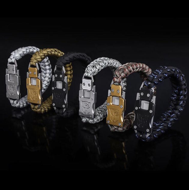 Paracord Survival knife  Bracelet - Indigo-Temple