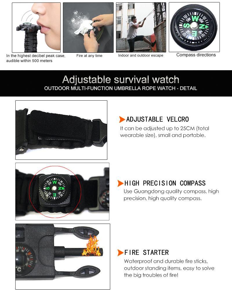 Ultimate Outdoor Survival Essentials Watch - Indigo-Temple
