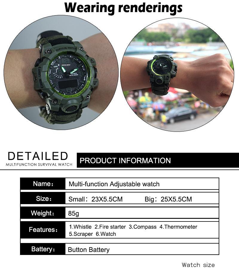 Ultimate Outdoor Survival Essentials Watch - Indigo-Temple