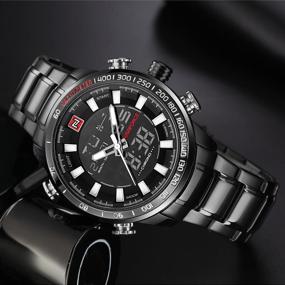 M109 -FULL STEEL TACTICAL WRIST WATCH - Indigo-Temple