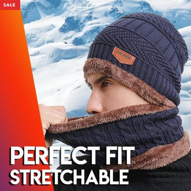 WindWarrior™ Wool Hat and Scarf Winter  Set - Indigo-Temple
