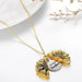 Sunflower Necklace with hidden "You Are My Sunshine" Message - Indigo-Temple