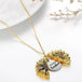 Sunflower Necklace with hidden "You Are My Sunshine" Message - Indigo-Temple
