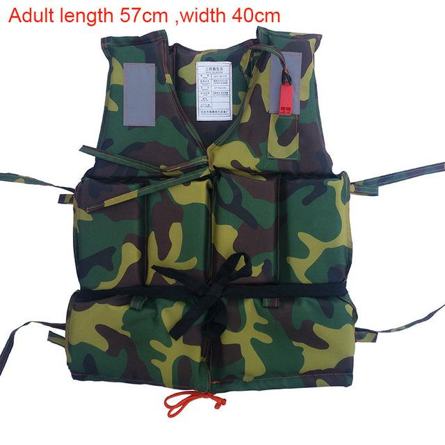 Adult & Children Camo Life Jackets with Whistle - Indigo-Temple