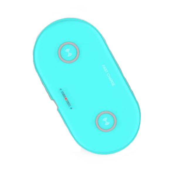 Dual-Coil Qi Wireless Quick-Charge Pad - Indigo-Temple