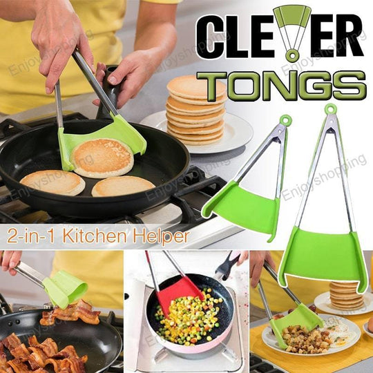 Clever Tongs - 2 in 1 Kitchen Spatula and Tongs - Indigo-Temple