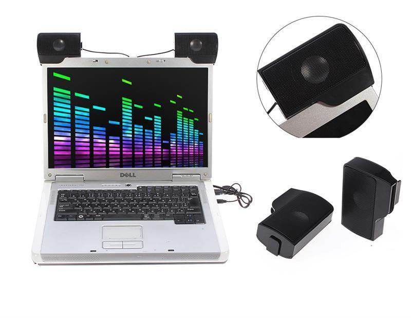 Mini Laptop Clip On USB Stereo Speakers - Indigo-Temple