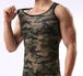 Camo Army Green Sleeveless Tank Top - Indigo-Temple