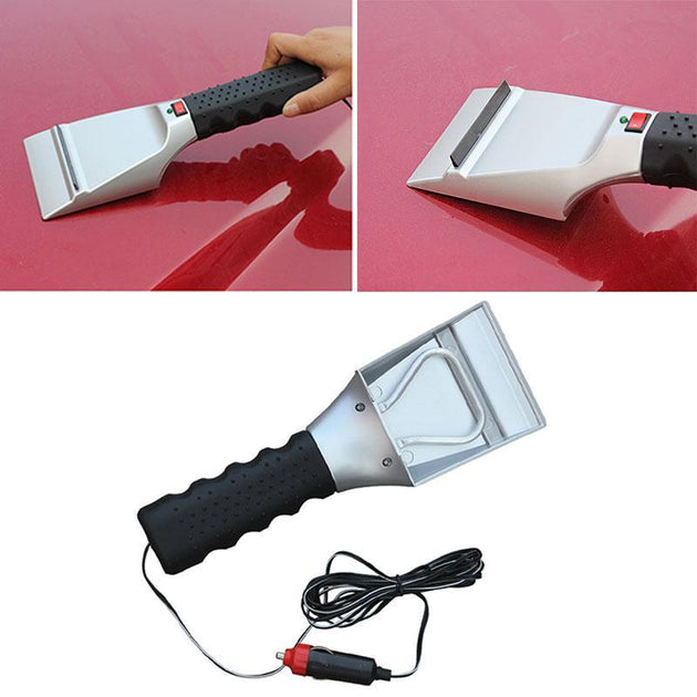 12V Electric Heated Ice Snow Windshield Scraper - Indigo-Temple