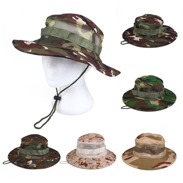 Camouflage Jungle Tactical Mesh Hats - Indigo-Temple