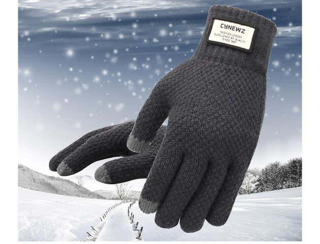 Glam™ Knitted Touch Screen Cashmere Wool Gloves - Indigo-Temple