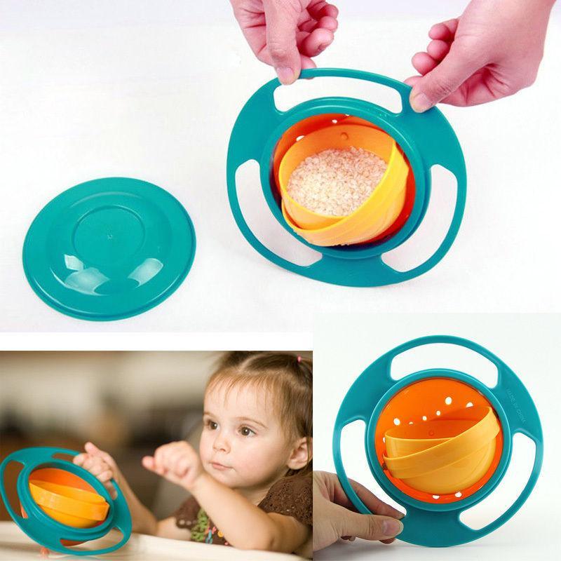 Baby Spill-Proof Gyro Bowl (2 pcs) - Indigo-Temple