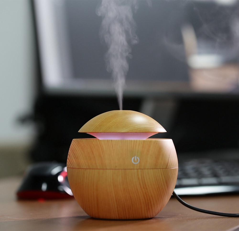 130ML LED Ultrasonic Cool Mist Air Humidifier - Indigo-Temple