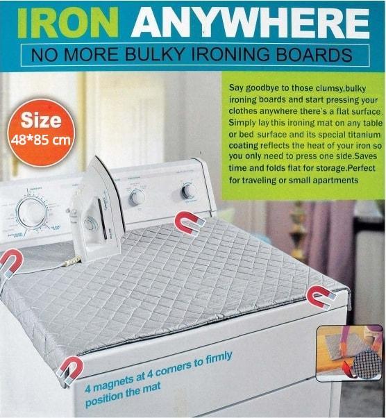 Portable & Collapsible Magnetic Ironing Pad - Indigo-Temple