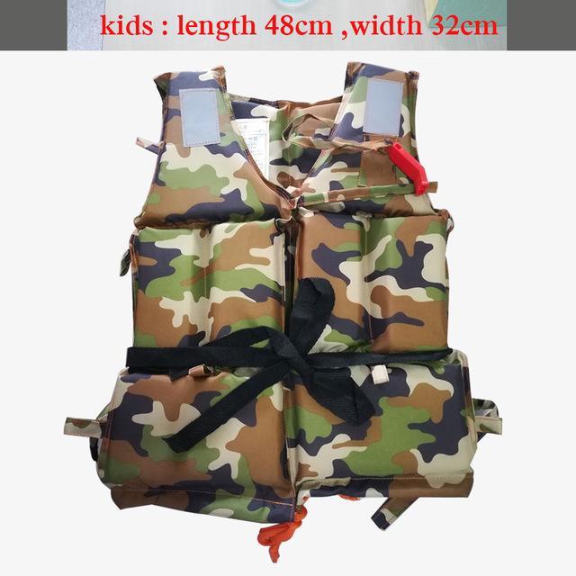 Adult & Children Camo Life Jackets with Whistle - Indigo-Temple
