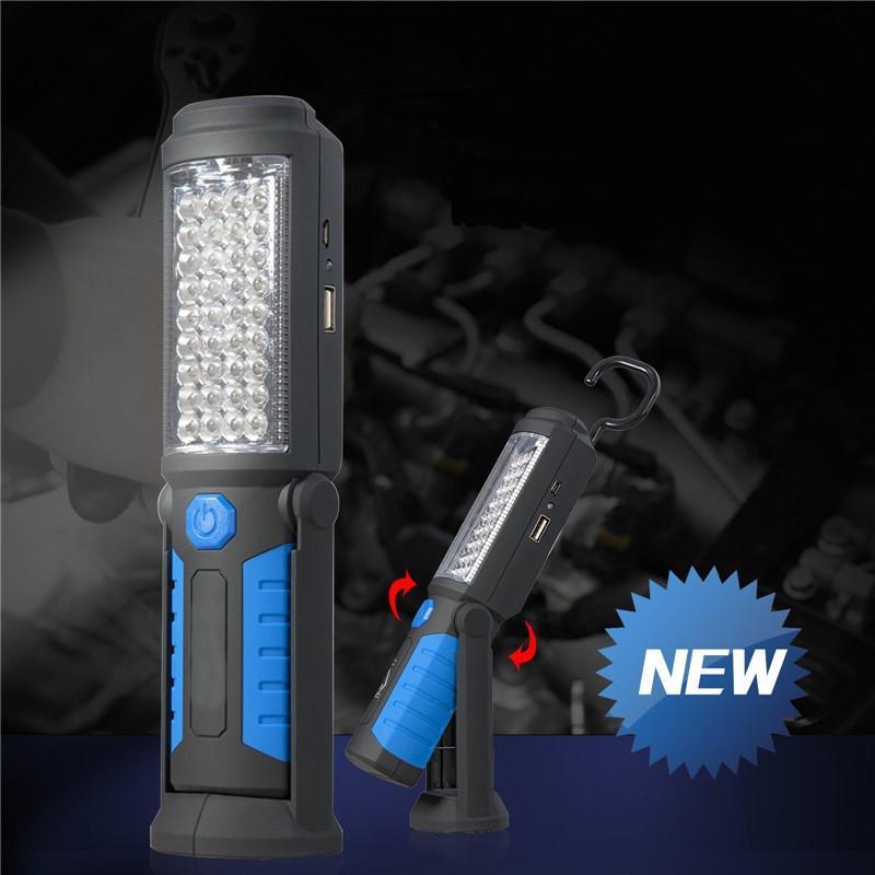Super Bright USB Charging 36 + 5 LED Flashlight - Indigo-Temple