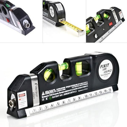 Multipurpose 7-IN-1 Level/Laser Horizon/Measuring Tape Tool - Indigo-Temple