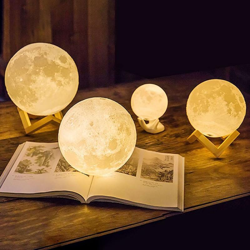 Luna™ - 3D Printed Full-Moon LED Lamp - Indigo-Temple