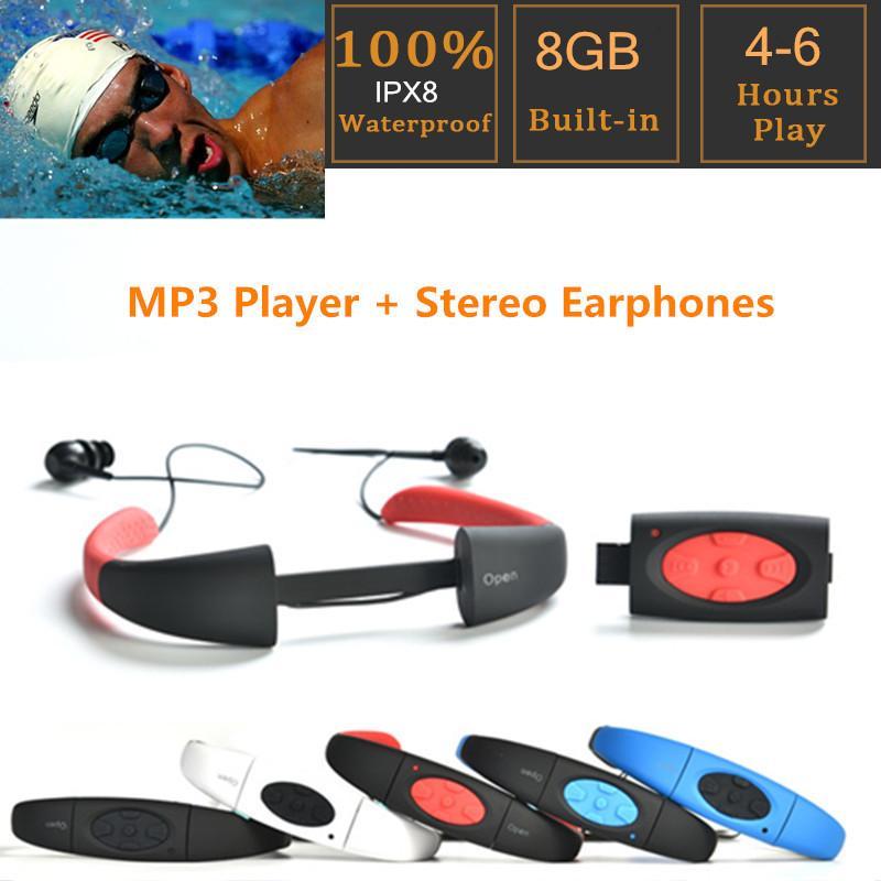 8GB Mp3 Bluetooth WATERPROOF Headphones - Indigo-Temple