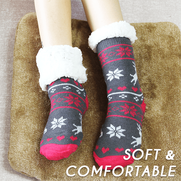 Sustained warm Fleece Indoor Socks - Indigo-Temple