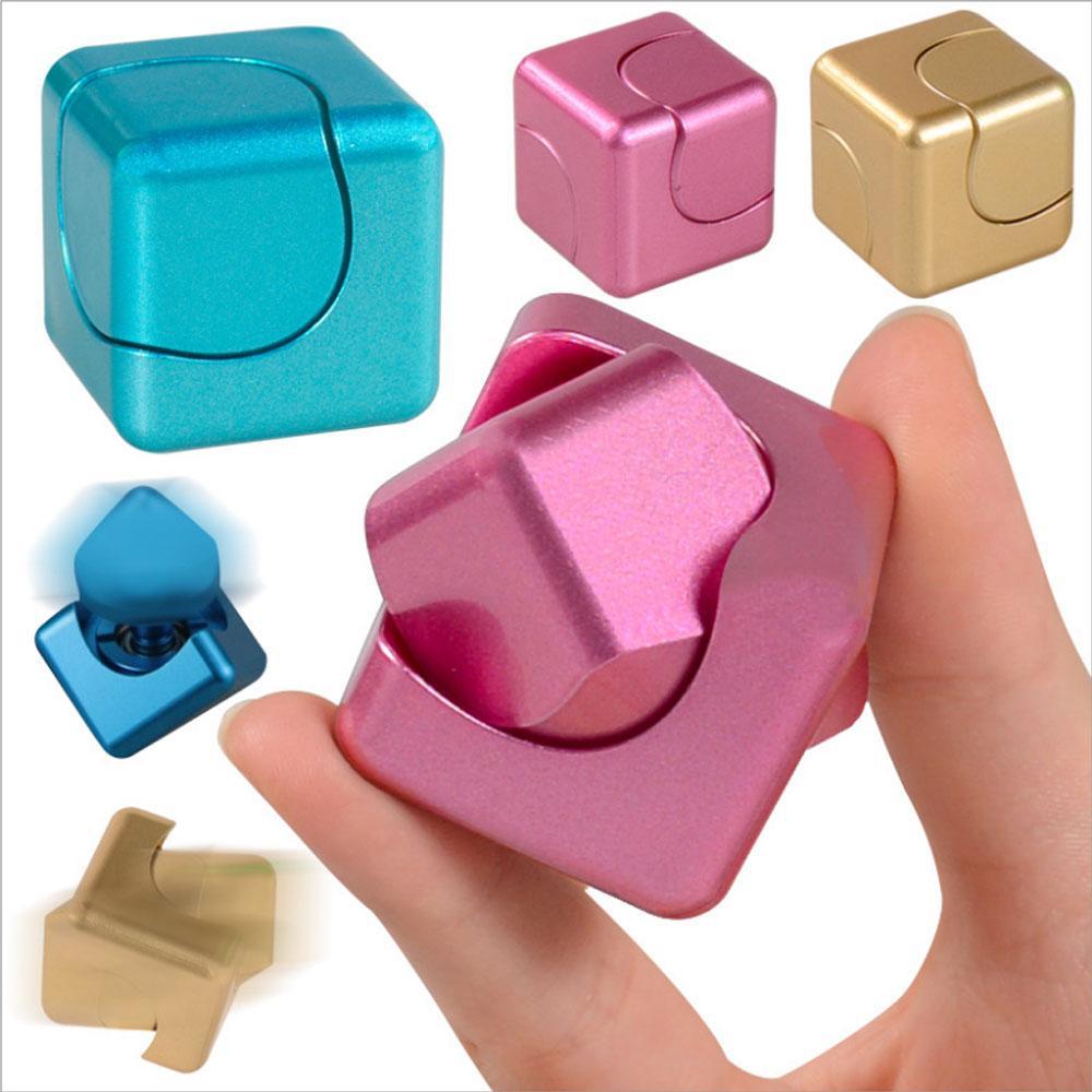 Anti-stress Gyro Aluminum Cube Spinner - Indigo-Temple