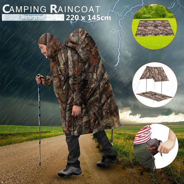 3 IN 1 MULTI-FUNCTIONAL TACTICAL PONCHO - Indigo-Temple