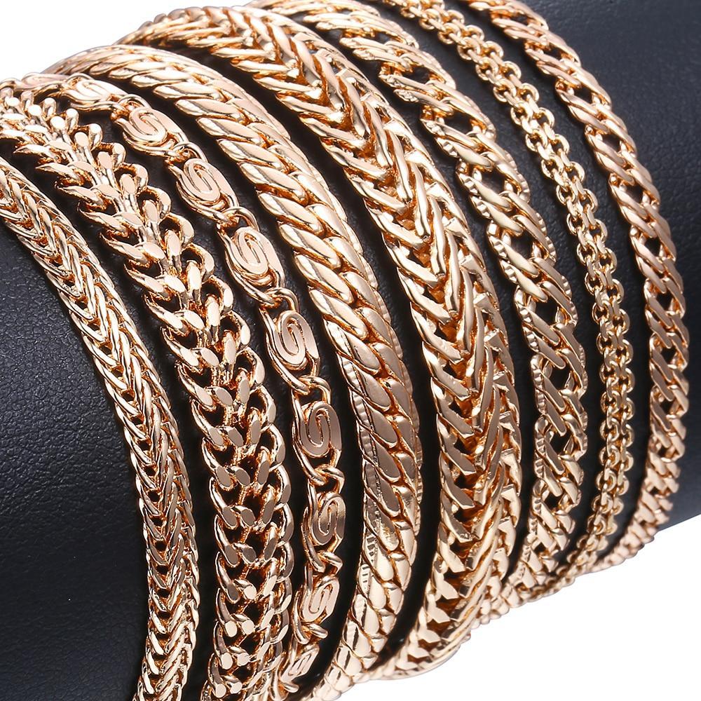 TrendsMax™ Rose Gold Unisex Chain-Link Bracelets - Indigo-Temple