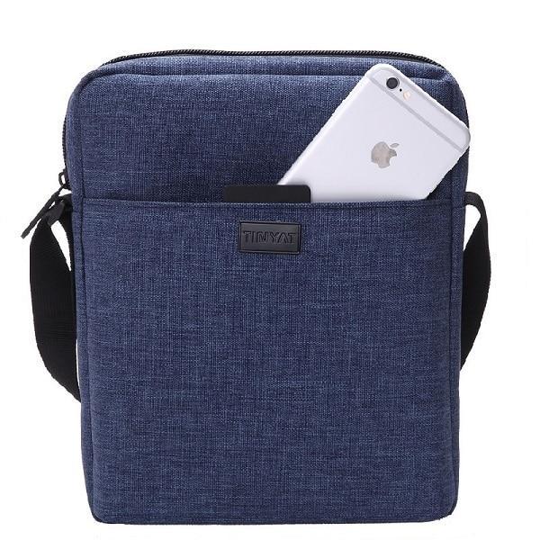 TINYAT™ Triple-Layer Casual Messenger Bag - Indigo-Temple