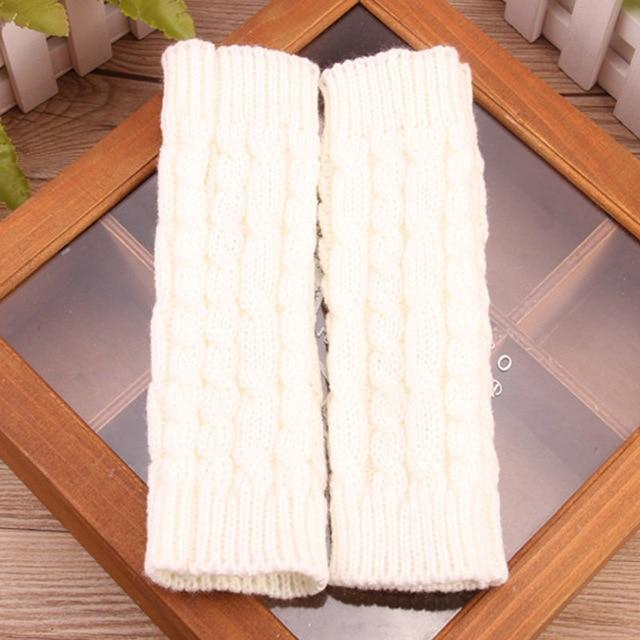 Women Warm Long And Stretchy Finger-less Gloves - Indigo-Temple
