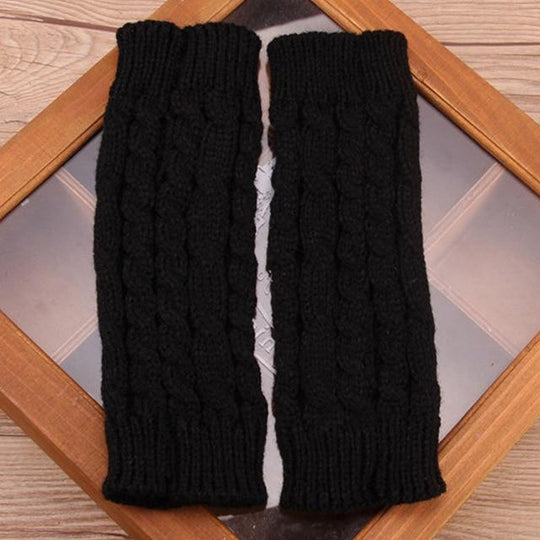 Women Warm Long And Stretchy Finger-less Gloves - Indigo-Temple