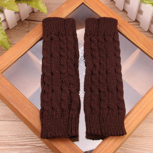 Women Warm Long And Stretchy Finger-less Gloves - Indigo-Temple