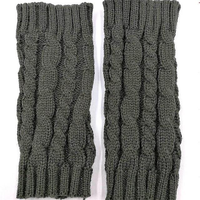 Women Warm Long And Stretchy Finger-less Gloves - Indigo-Temple