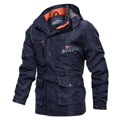 Multi-pocket Waterproof Tactical Bomber Jackets - Indigo-Temple